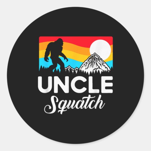 Funny Quote Uncle Bigfoot Squatch Ronde Sticker (Voorkant)