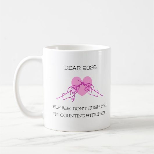 Funny Quote with Heart & knitting needles Mug   (Gauche)