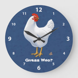 Funny Raad wie kip poo White Hen krijgt Grote Klok