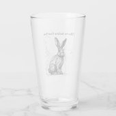 Funny Rabbit Black White Ink Gepersonaliseerd Glas (Achterkant)