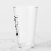 Funny Rabbit Black White Ink Gepersonaliseerd Glas (Links)