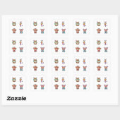 Funny Rabbit Doodle Art Style 4 Pack Stickers (Feuille)