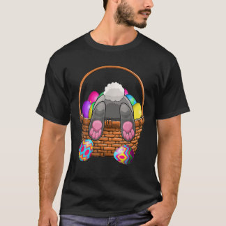 Funny Rabbit Eggs Bunny in Basket T-shirt
