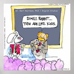 Funny Rabbit Grammar Police Poster