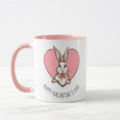 Funny  Rabbit Heart Custom Valentijnsdag Mok (Links)