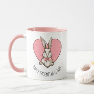 Funny Rabbit Heart Custom Valentijnsdag Mok