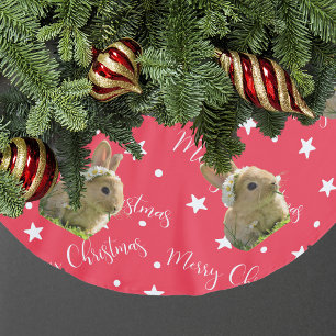 Funny Rabbit Pet Foto Red Kerstmis Kerstboom Rok