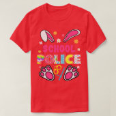Funny Rabbit School Police Paaster Day Eggs Bunny T-shirt (Design voorkant)