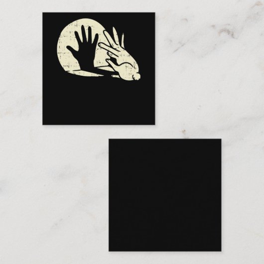 Funny Rabbit Shadow Play Pun Bunny Lover Vierkante Visitekaartje (Voorkant / Achterkant)