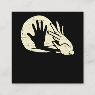 Funny Rabbit Shadow Play Pun Bunny Lover Vierkante Visitekaartje