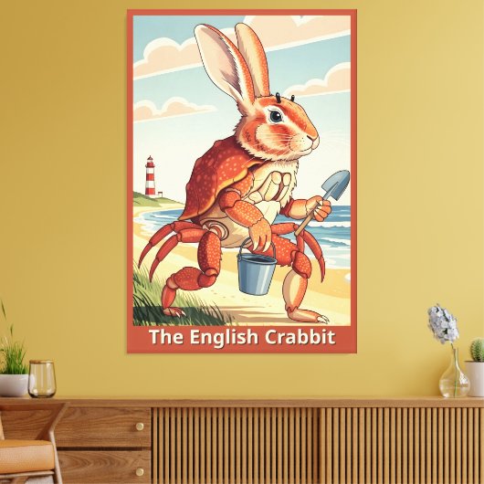 Funny rabbit spoof canvas afdruk (Insitu (Woonkamer))