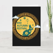 Funny Rabbits Mooncake Chinese New Year Mid Autumn Kaart (Voorkant)