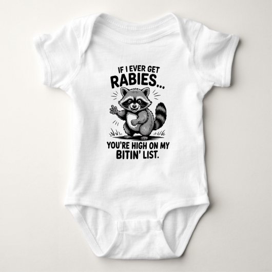  Funny Rabies Sarcasme Wasbeer Humor Romper (Voorkant)