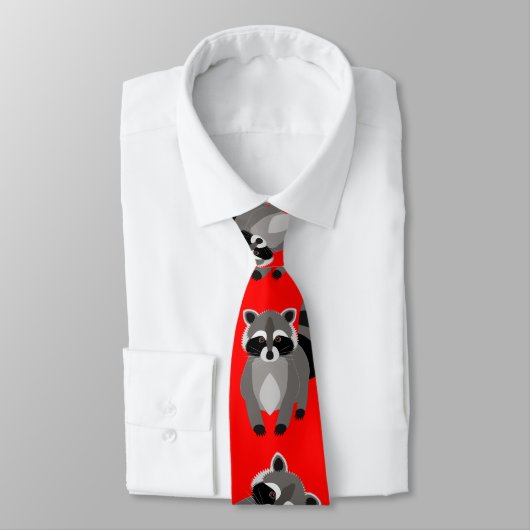 Funny Raccoon Aangepaste kleur Stropdas (Gebonden)