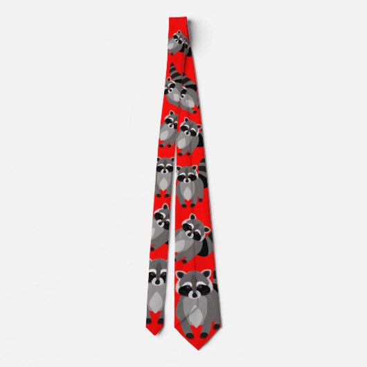 Funny Raccoon Aangepaste kleur Stropdas (Achterkant)