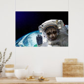 Funny Raccoon Astronaut Poster (Keuken)