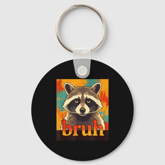 Funny Raccoon Bruh Meme Teens Boys Girls Men Graph Sleutelhanger (Voorkant)