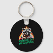 Funny Raccoon Christmas Trash Panda Xmas Sleutelhanger (Voorkant)