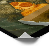 Funny Raccoon Eating Zza Animal Meme Raccoon  Poster (Hoek)