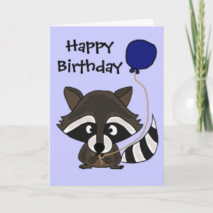 Funny Raccoon Holding ballon Kaart