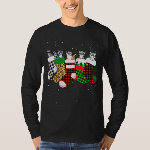 Funny Raccoon Kerst Sokken Kostuum Merry Xmas G T-shirt
