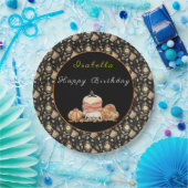 Funny Raccoon past Tekst en Kleur aan Papieren Bordje (Feest)