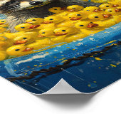 Funny Raccoon Rubber Duck Pool Poster (Coin)