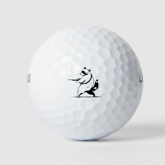 Funny Raccoon Shooter Golfballen (Voorkant)