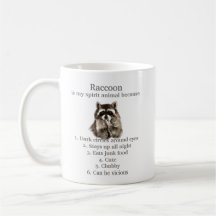 Funny Raccoon Spirit Animal Humor Cute Waterverf