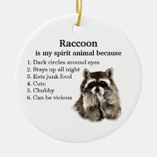 Funny Raccoon Spirit Animal Humor Keramisch Ornament