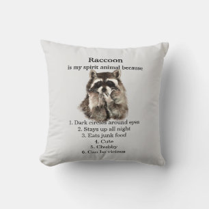 Funny Raccoon Spirit Animal Humor Kussen