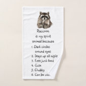 Funny Raccoon Spirit Animal Humour mignon Aquarell (Serviette à main)