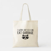 Funny Raccoon Workout Slogan Tote Bag (Achterkant)
