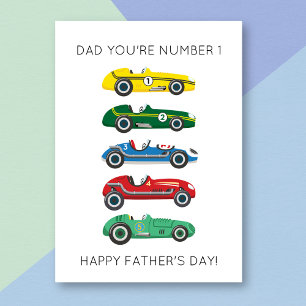 Funny Race Cars Pun carte de Fête des pères