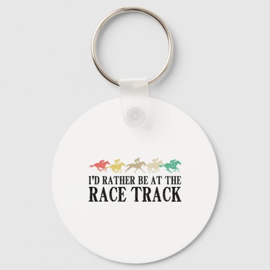 Funny Race Track Horse Racing Gift Mannen Women Co Sleutelhanger (Voorkant)