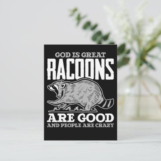 Funny Racoon Humor Trash Panda Briefkaart (Staand voorkant)