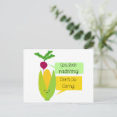 Funny Radish and Corn Vegetable Humor Briefkaart (Staand voorkant)