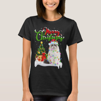 Funny Ragdoll Cat Lover Xmas Lighting Ragdoll Cat T-shirt