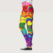 Funny Rainbow Hearts Pattern Cute LGBTQ Gay Pride Leggings (Links)