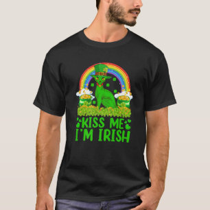 Funny Rainbow Kiss Ik ben Irish Sphynx Cat St Patr T-shirt