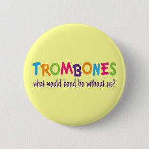 Funny Rainbow Trombone Band Gift Ronde Button 5,7 Cm