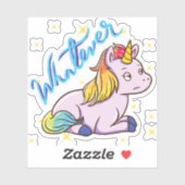 Funny Rainbow Unicorn What Gag Sticker (Vel)