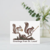 Funny Rally Squirrel Greetings uit St. Louis! Briefkaart (Staand voorkant)