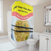 Funny Ramen Noodles Packet Custom Message Douchegordijn (In situ)