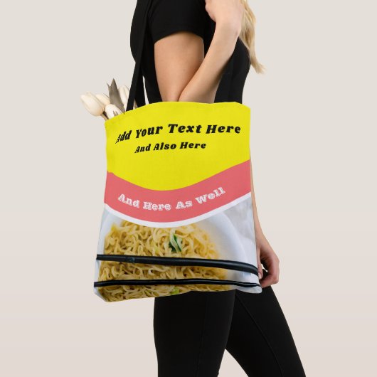 Funny Ramen Noodles Packet Custom Message Draagtas (Dichtbij)