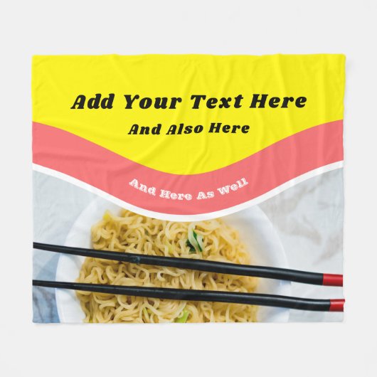 Funny Ramen Noodles Packet Custom Message Fleece Deken (Voorkant (Horizontaal))