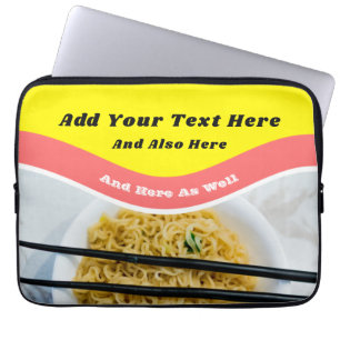 Funny Ramen Noodles Packet Custom Message Laptop Sleeve