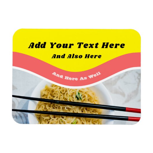 Funny Ramen Noodles Packet Custom Message Magneet (Horizontaal)