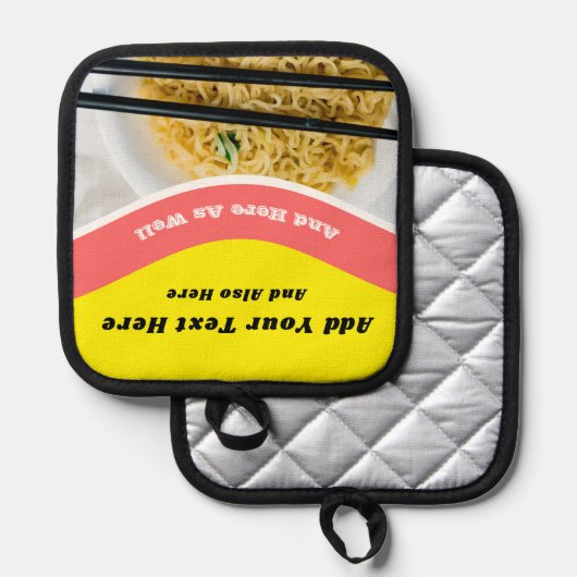 Funny Ramen Noodles Packet Custom Message Pannenlap (Voorkant / Achterkant)