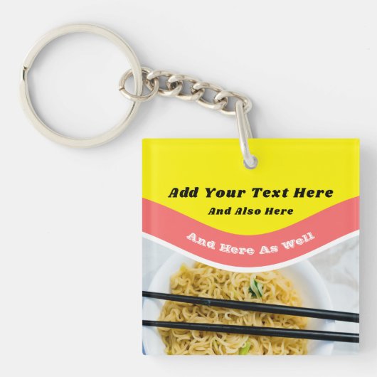 Funny Ramen Noodles Packet Custom Message Sleutelhanger (Voorkant)